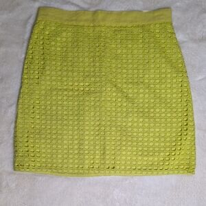 LOFT Bright Green Textured Mini Skirt